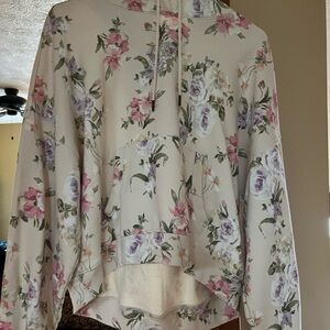 GAP Floral Hoodie - Cream and Pink